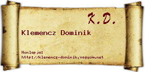 Klemencz Dominik névjegykártya