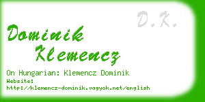 dominik klemencz business card